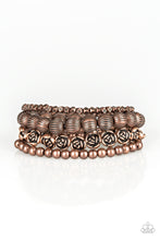 Load image into Gallery viewer, Paparazzi Rose Garden Gala - Copper Stretch Bracelets
