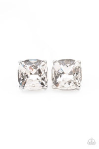 Paparazzi Royalty High - White Post Earrings