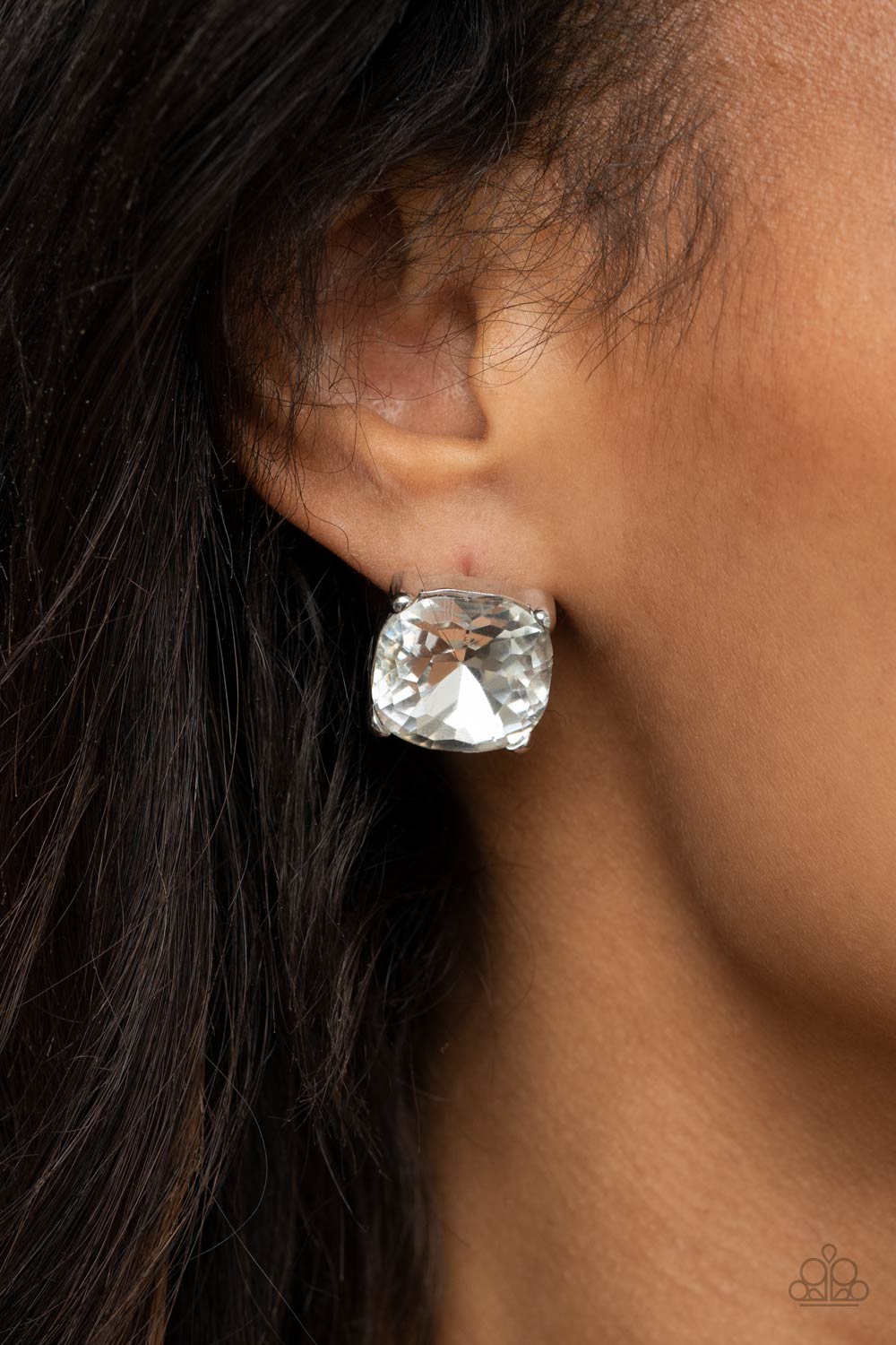Paparazzi Royalty High - White Post Earrings