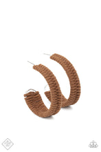 Load image into Gallery viewer, Paparazzi Rural Guru - Brown Suede Hoop Earrings
