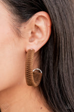 Load image into Gallery viewer, Paparazzi Rural Guru - Brown Suede Hoop Earrings
