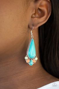 Paparazzi Rural Recluse - Blue/Multi Turquoise Earrings