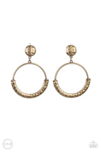 Load image into Gallery viewer, Paparazzi Rustic Horizons - Brass Clip-On Earrings
