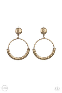 Paparazzi Rustic Horizons - Brass Clip-On Earrings