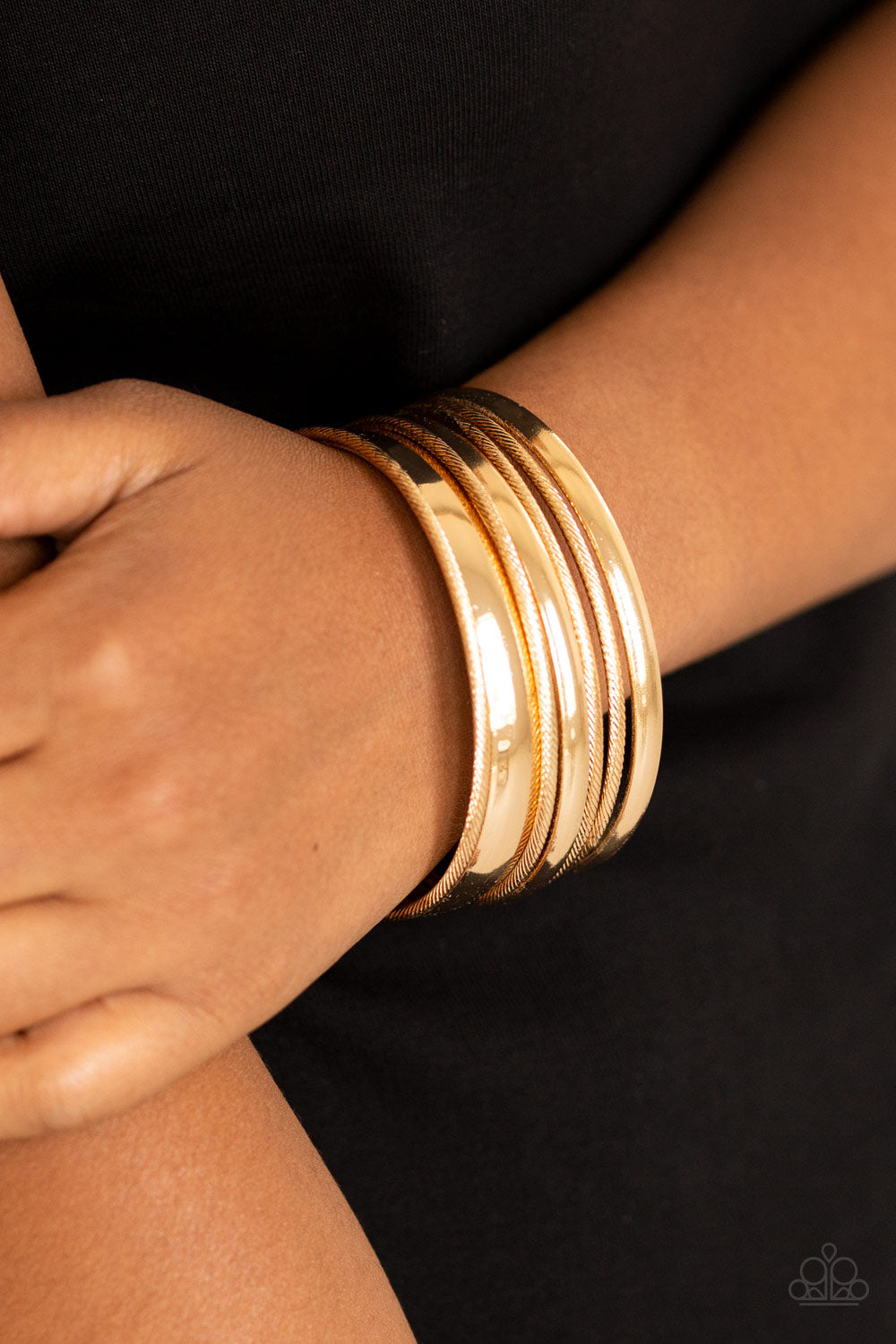 Paparazzi Sahara Shimmer - Gold Bangle Bracelets
