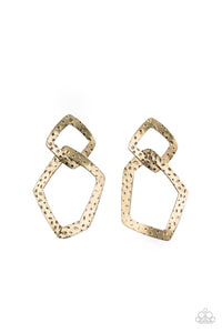 Paparazzi Scrap Yard - Brass Post Earrings