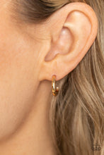 Load image into Gallery viewer, Paparazzi Small-Scale Shimmer - Gold Dainty Hoops
