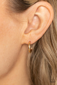 Paparazzi Small-Scale Shimmer - Gold Dainty Hoops