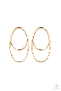 Paparazzi So OVAL-Dramatic - Gold Earrings