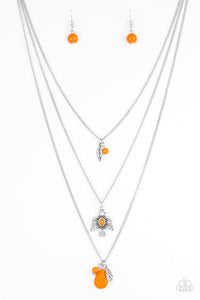 Paparazzi Soar With The Eagles - Orange Layered Necklace
