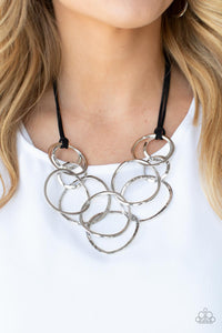 Paparazzi Spiraling Out of COUTURE - Silver Necklaces