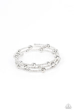 Load image into Gallery viewer, Paparazzi Spontaneous Shimmer - White Coil Bracelet
