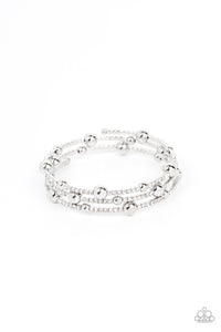 Paparazzi Spontaneous Shimmer - White Coil Bracelet