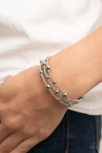Load image into Gallery viewer, Paparazzi Spontaneous Shimmer - White Coil Bracelet
