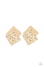 Load image into Gallery viewer, Paparazzi Square With Style - Black/Gold Square Earrings
