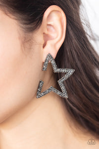 Paparazzi Star Player - Silver Star Earrings