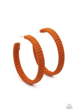 Load image into Gallery viewer, Paparazzi Suede Parade - Green/Orange Suede Hoops
