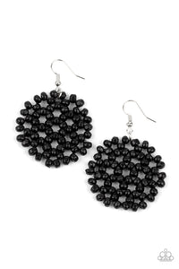 Paparazzi Summer Escapade - Black Wooden Earrings