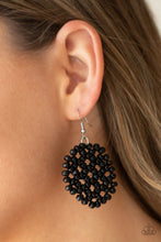 Load image into Gallery viewer, Paparazzi Summer Escapade - Black Wooden Earrings

