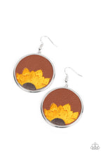 Load image into Gallery viewer, Paparazzi Sun-Kissed Sunflowers - Brown Leather Earrings
