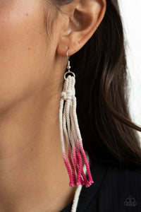 Paparazzi Surfin The Net - Pink Macrame Necklace