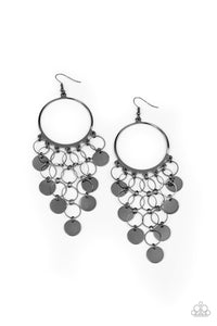 Paparazzi Take a CHIME Out - Black Earrings