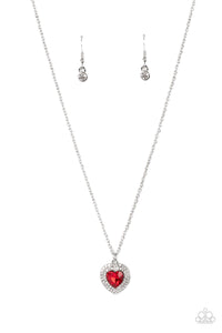 Paparazzi Taken with Twinkle - Red Heart Necklace