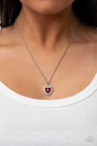 Paparazzi Taken with Twinkle - Red Heart Necklace