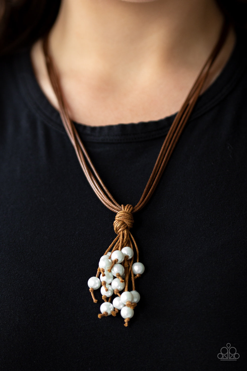 Paparazzi Tassel Trek - White Tassel Necklace