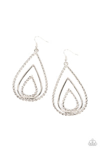 Paparazzi Tastefully Twisty - Silver Earring