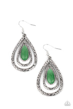 Load image into Gallery viewer, Paparazzi Teardrop Torrent - Green Earrings
