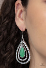 Load image into Gallery viewer, Paparazzi Teardrop Torrent - Green Earrings
