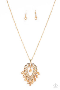 Paparazzi Teasable Teardrops - Gold Necklace