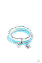 Load image into Gallery viewer, Paparazzi Teenage DREAMER - Blue Stretch Bracelets
