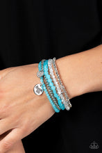 Load image into Gallery viewer, Paparazzi Teenage DREAMER - Blue Stretch Bracelets
