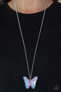 Paparazzi The Social Butterfly Effect - Purple Butterfly Necklace