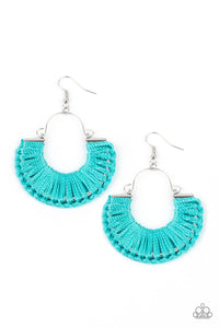 Paparazzi Threadbare Beauty - Blue Threaded Earrings