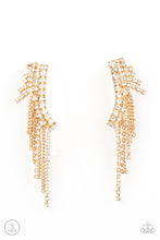 Load image into Gallery viewer, Paparazzi Thunderstruck Sparkle - Gold Earrings
