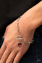 Load image into Gallery viewer, Paparazzi Till DAZZLE Do Us Part - Red Heart Bracelet
