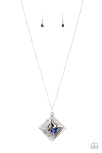 Paparazzi Timelessly Tilted - Blue Necklace