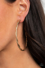 Load image into Gallery viewer, Paparazzi Totally Throttled - Gold Hoop Earrings
