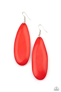 Paparazzi Tropical Ferry - Red Wooden Earrings