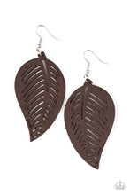 Load image into Gallery viewer, Paparazzi Tropical Foliage - Brown Wooden Earrings
