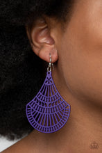 Load image into Gallery viewer, Paparazzi Tropical Temptress - Purple Wooden Earrings
