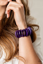 Load image into Gallery viewer, Paparazzi Tropical Tiki Bar - Purple Wooden Bracelet
