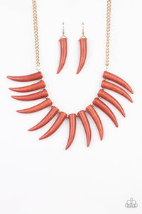 Paparazzi Tusk Tundra - Brown Necklace