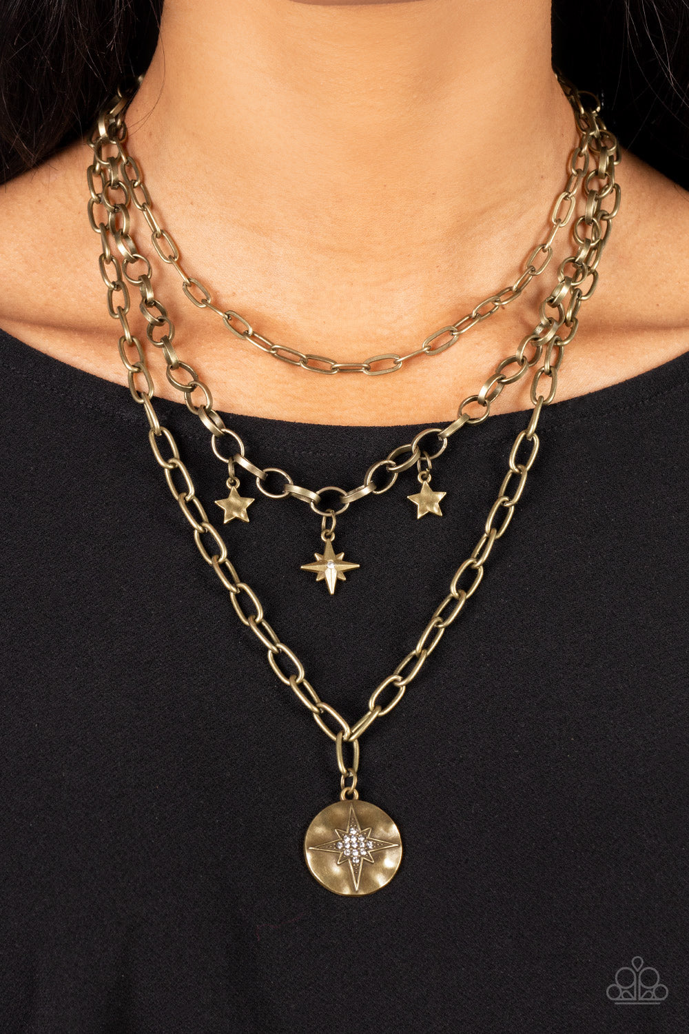 Paparazzi Under the Northern Lights - Brass Necklace
