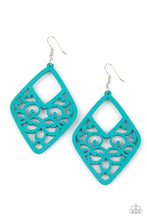 Load image into Gallery viewer, Paparazzi VINE For The Taking - Blue Wooden Earrings
