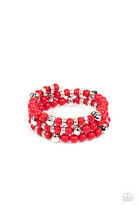 Paparazzi Vibrant Verve - Red Coil Bracelet