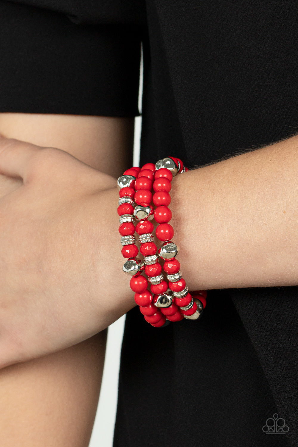 Paparazzi Vibrant Verve - Red Coil Bracelet